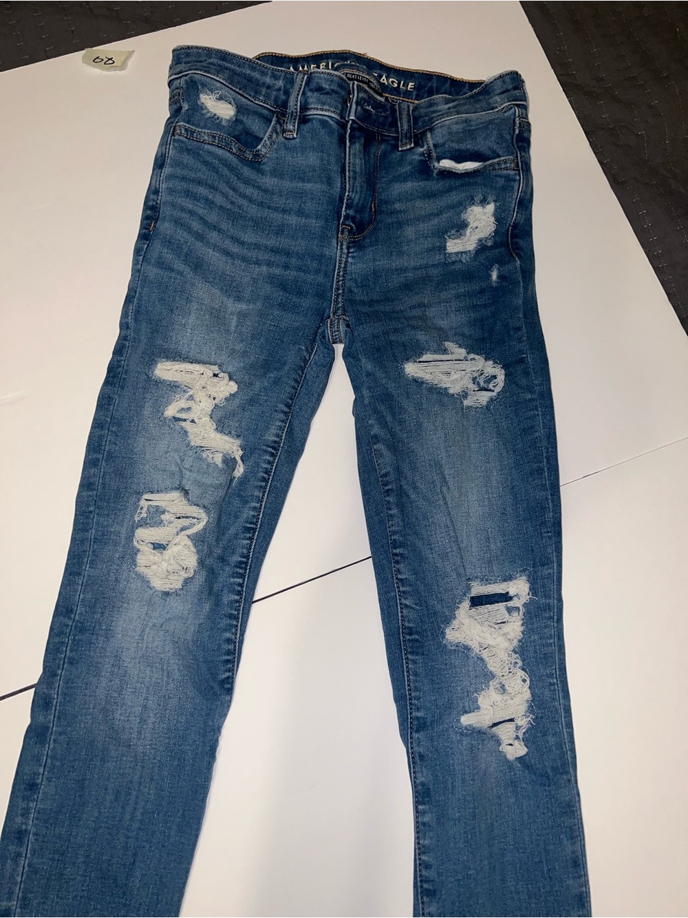 American Eagle Outfitters Women's Distressed Skinny Jeans - Blue
